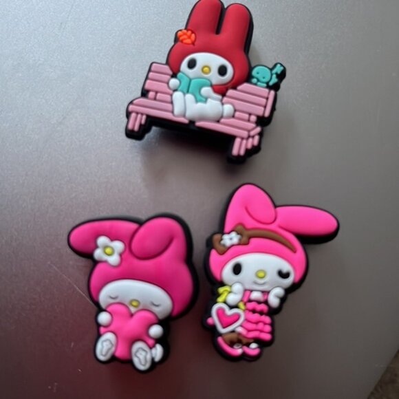 NWT Set of 10 My Melody Sanrio Jibbitz Style Plugs for Crocs Clog Sandals - Picture 4 of 4